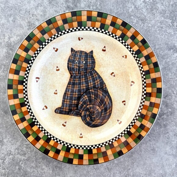 Debbie Mumm Halloween Salad Dessert Hors d'oeuvre Plates Sakura Oneida 2001 - Picture 5 of 9